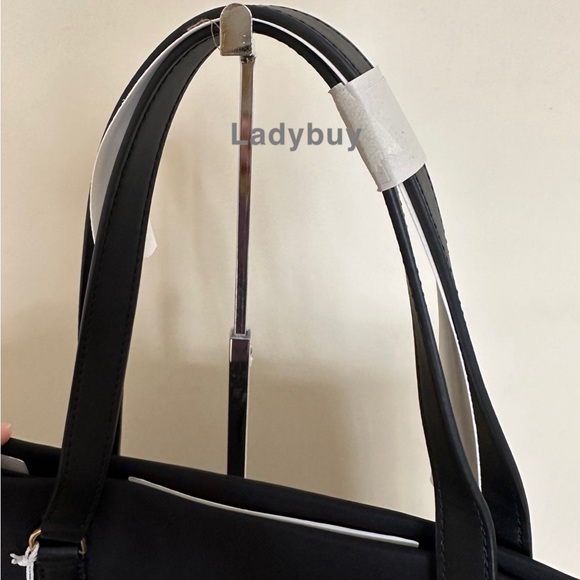 ❇️NWT Tory Burch Ella Nylon Tote Large Travel Shoulder Bag  In Black - Picture 2 of 8